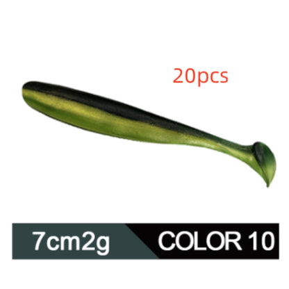 Soft Worm Mandarin Fish Topmouth Culter Lure Two-tone T Tail