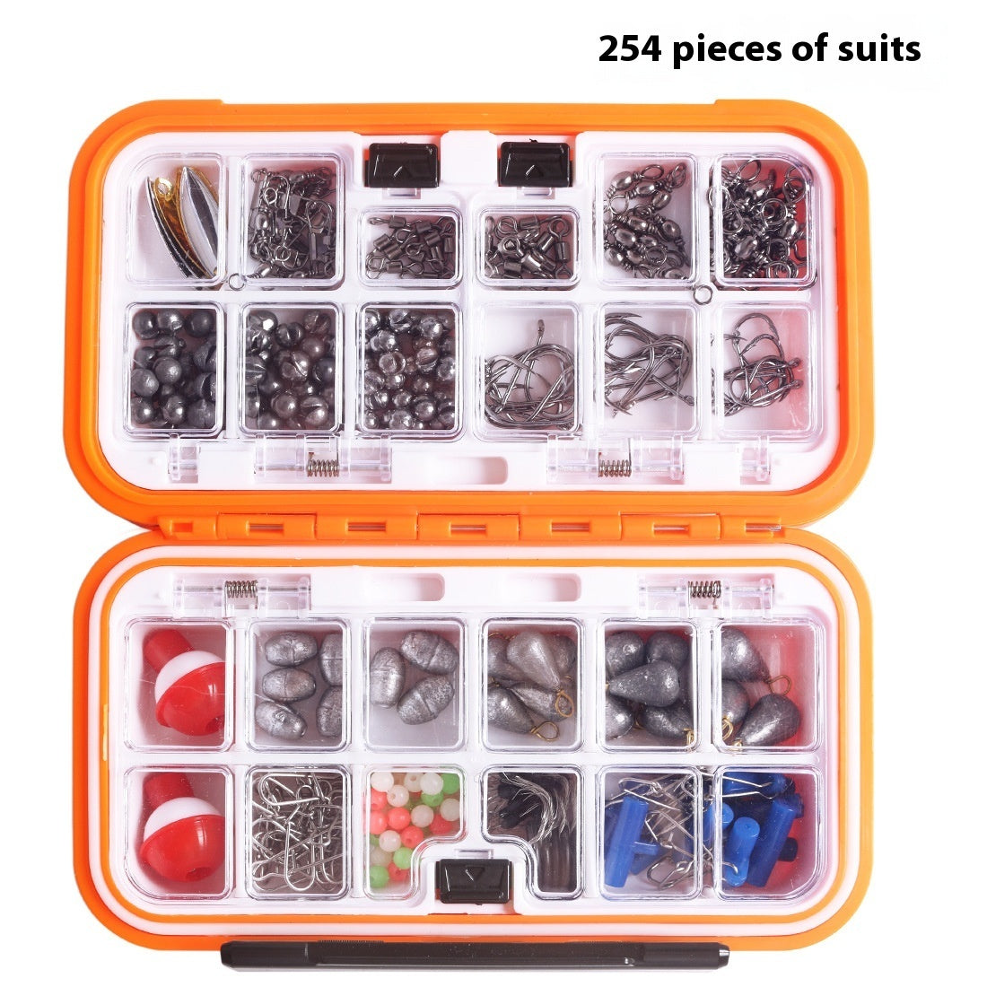 254 Pieces Waterproof Rock Fishing Accessories Combination Suit