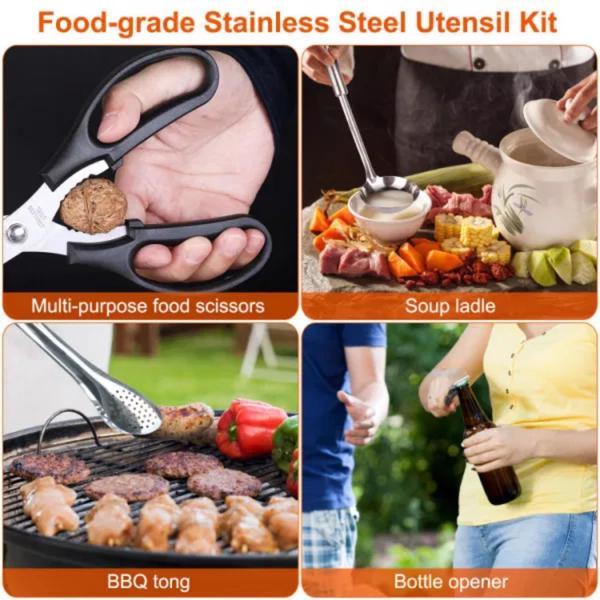 19-Piece Camping Cooking Gear Kit