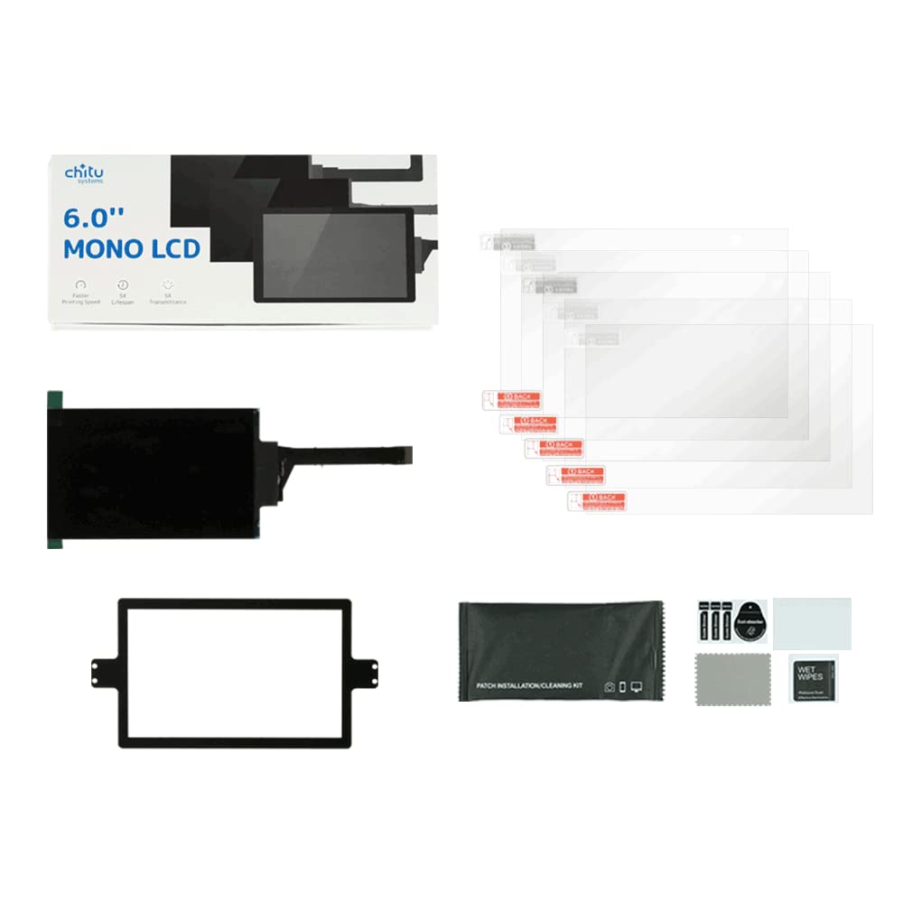 Upgrade Kit Mono LCD Screen Replacement for Creality LD002R with 3Pcs Protect Films,6.08 Inch 2K Monochrome Screen with 1620x2560 Resolution(Screen Kit+3pc Protect Films)