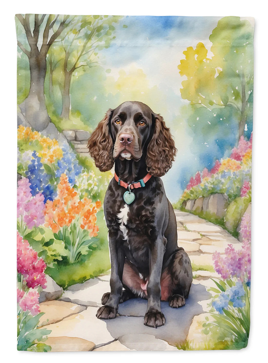 American Water Spaniel Spring Garden Garden Flag