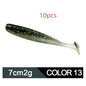Soft Worm Mandarin Fish Topmouth Culter Lure Two-tone T Tail