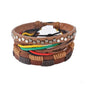 Leather Bracelet Men Multilayer Bead Bracelet Punk Wrap Bracelets for Women Vintage punk Men Jewelry