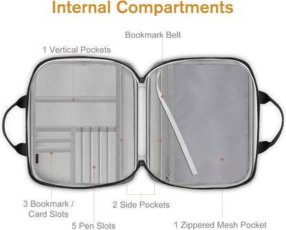 FINPAC Extra Large Bible Cover, Carrying Book Case Church Bag Bible Protective with Detachable Shoulder Strap & Zippered Pocket, Gift for Men Women, Gray