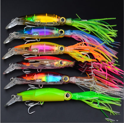 Fishing Tackle Lure Plastic Squid With Bait