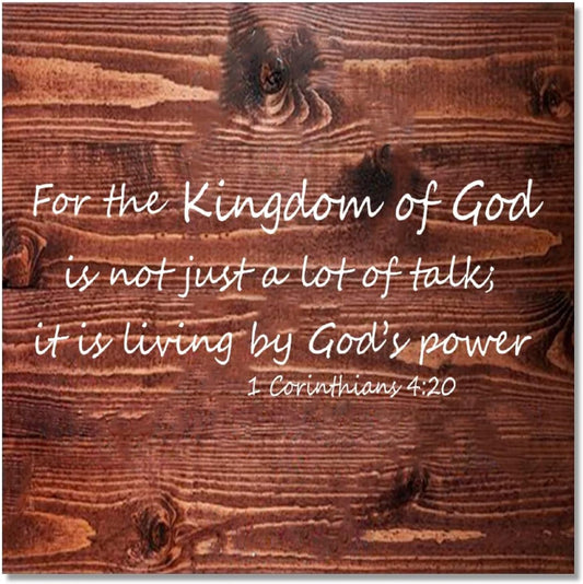 Wood Sign with Bible Verse Wooden Hanging Sign Pallet Inspirational Coffee Signs Vintage Farmhouse Quotes Wall Living Room Kitchen Home Office Decor Easy to Decorate Our First Home Sign