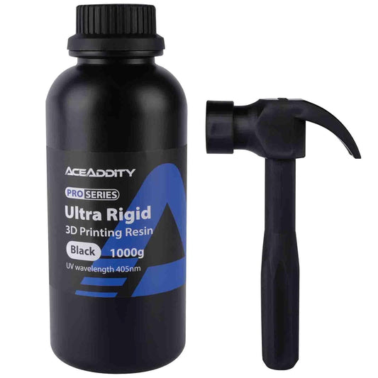 Ultra Rigid 3D Resin, Special 3D Printer Resin, High Resolution 405nm UV-Curing Photopolymer Printing Resin, Compatible with Most LCD/DLP/SLA 3D Printer, Black 1KG