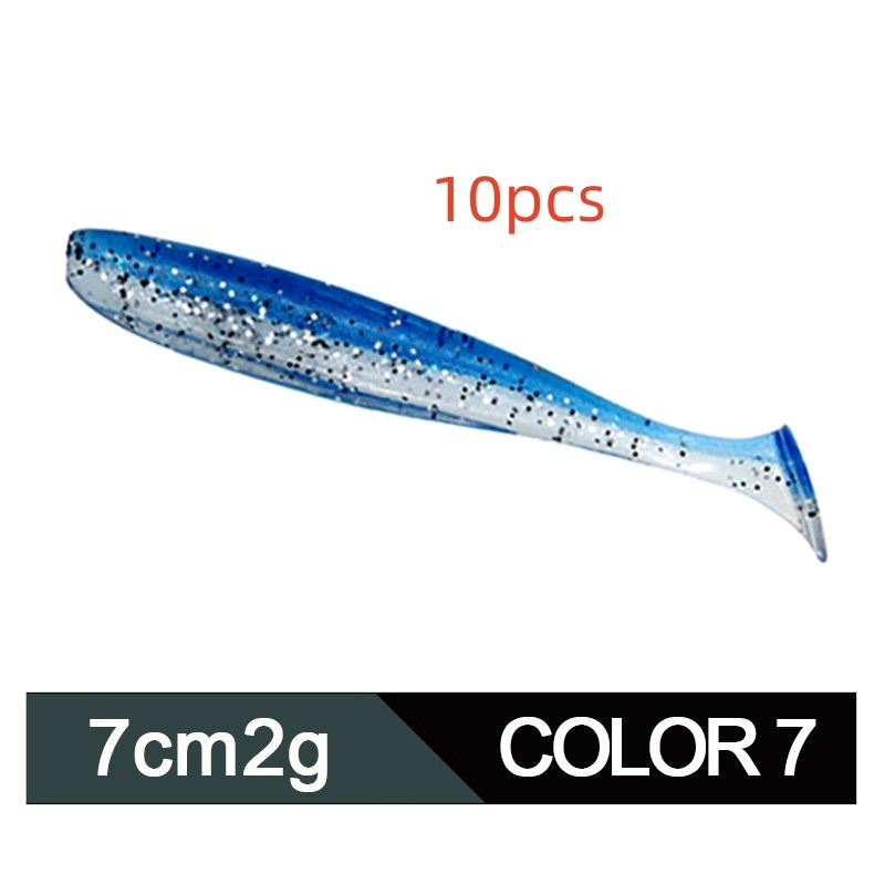 Soft Worm Mandarin Fish Topmouth Culter Lure Two-tone T Tail