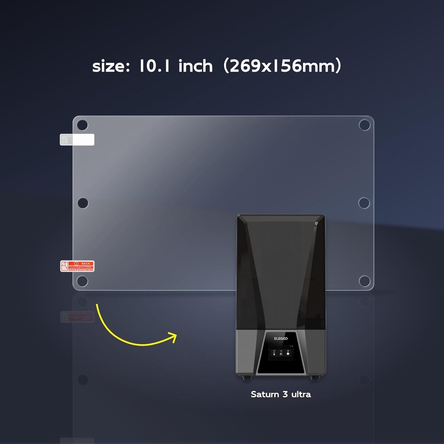 Chitu Systems 3Pcs 3D Printer Screen Protector for Saturn 3 Ultra,10.1 Inch Hole Punched Leak-Proof Screen Protector Film 269x156mm
