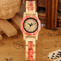 Bracelet Buckle Octagon Face Diamond Ladies Wooden Watch