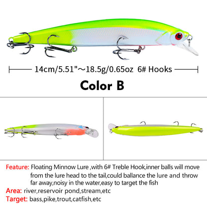 Full Swimming Layer Lure 14cm 18.5g Plastic Hard Bait