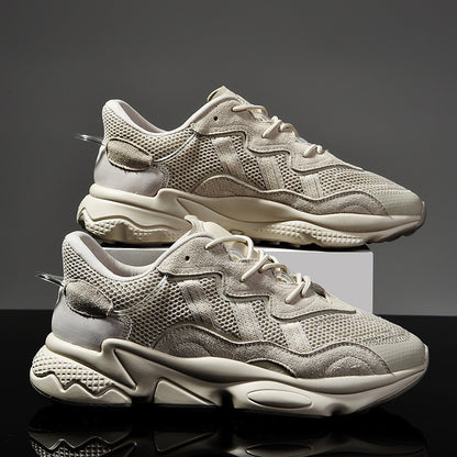 Men's Shoes Summer Youth Students National Tide Casual Shoes Mesh Breathable Retro Running Sports