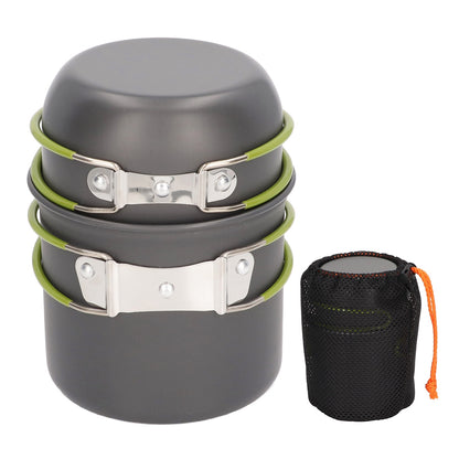 Camping Pot Food Grade Metal Anti Scald Foldable Handle Widely Used Camp Cookware Bowl Pot for Camping Travel Picnic