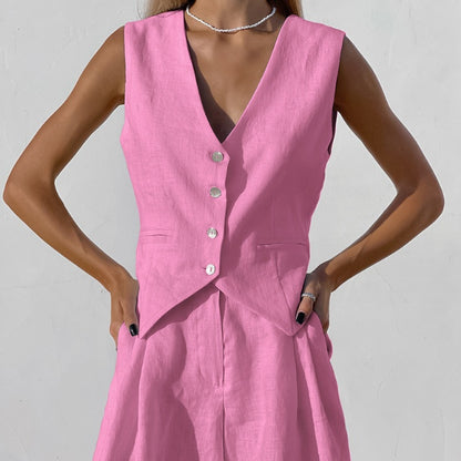 Design Sense Cotton Suit Vest Suit