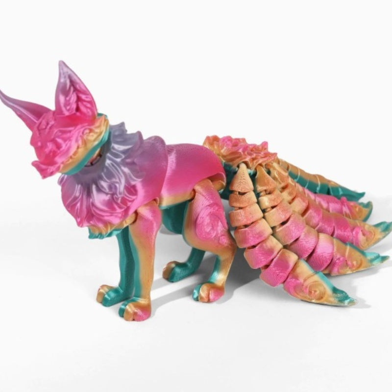 3d printing nine tail fox multi joint movable model hand made