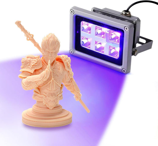 Geeetech 3D Printer UV Curing Light for SLA/DLP/LCD 3D Printing, 405nm UV Resin Lamp with 60W Output, Energy-Saving Design and Adjustable Rotating Bracket for Photosensitive Resin & DIY Enclosure