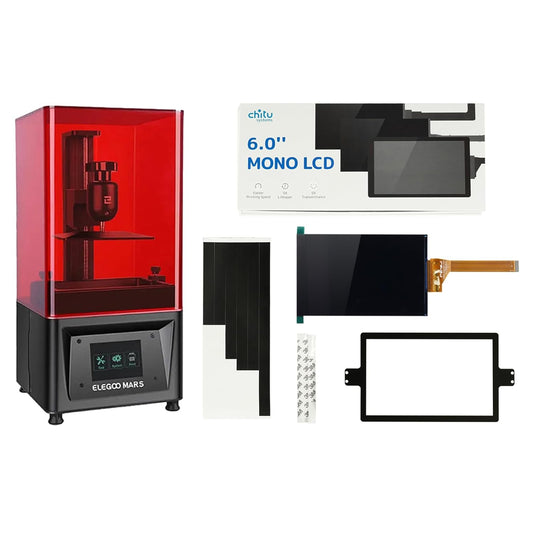 6.08 Inch Mono LCD Upgrade Kit for ELEGOO Mars, 2K 1620x2560 Resolution 2s Exposure Time per Layer 5X Faster Than Original Screen (Screen kit for Mars)