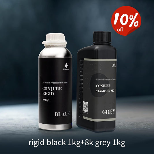 1KG Conjure Rigid Black Resin + 1KG Conjure Standard 8K Slate Grey Resin