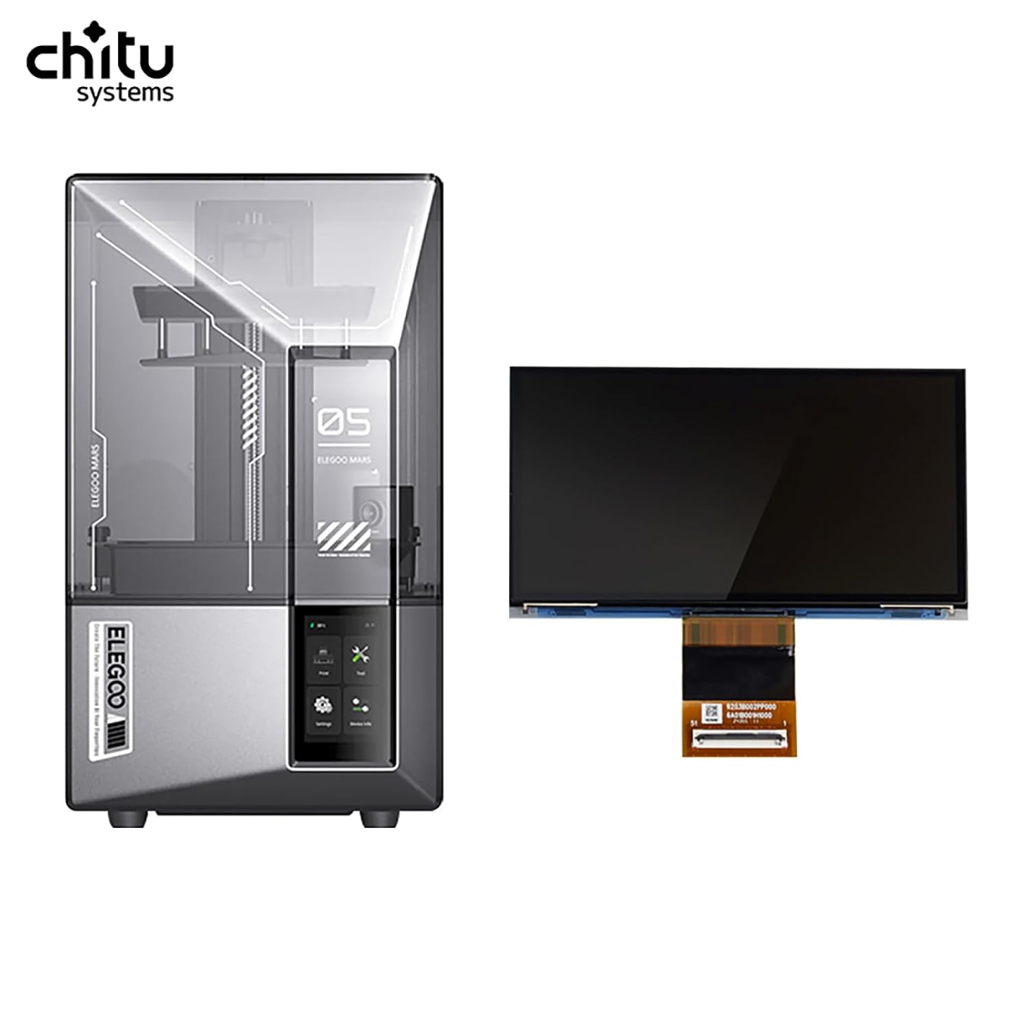 Chitu Systems LCD Screen for ELEGOO Mars 5 Ultra 3D Printer Screen Replacement, 6.8 Inch 9K Monochrome LCD with 8520x4320 Resolution