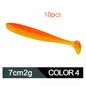 Soft Worm Mandarin Fish Topmouth Culter Lure Two-tone T Tail