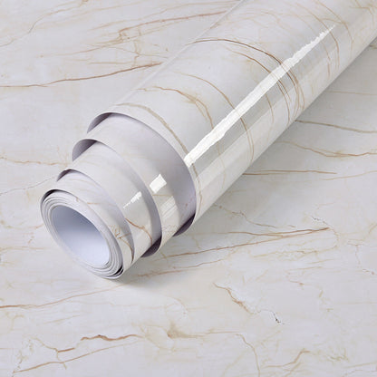 Imitation Marble Pattern Waterproof And High Temperature Resistant Kitchen Furniture Renovation Wallpaper