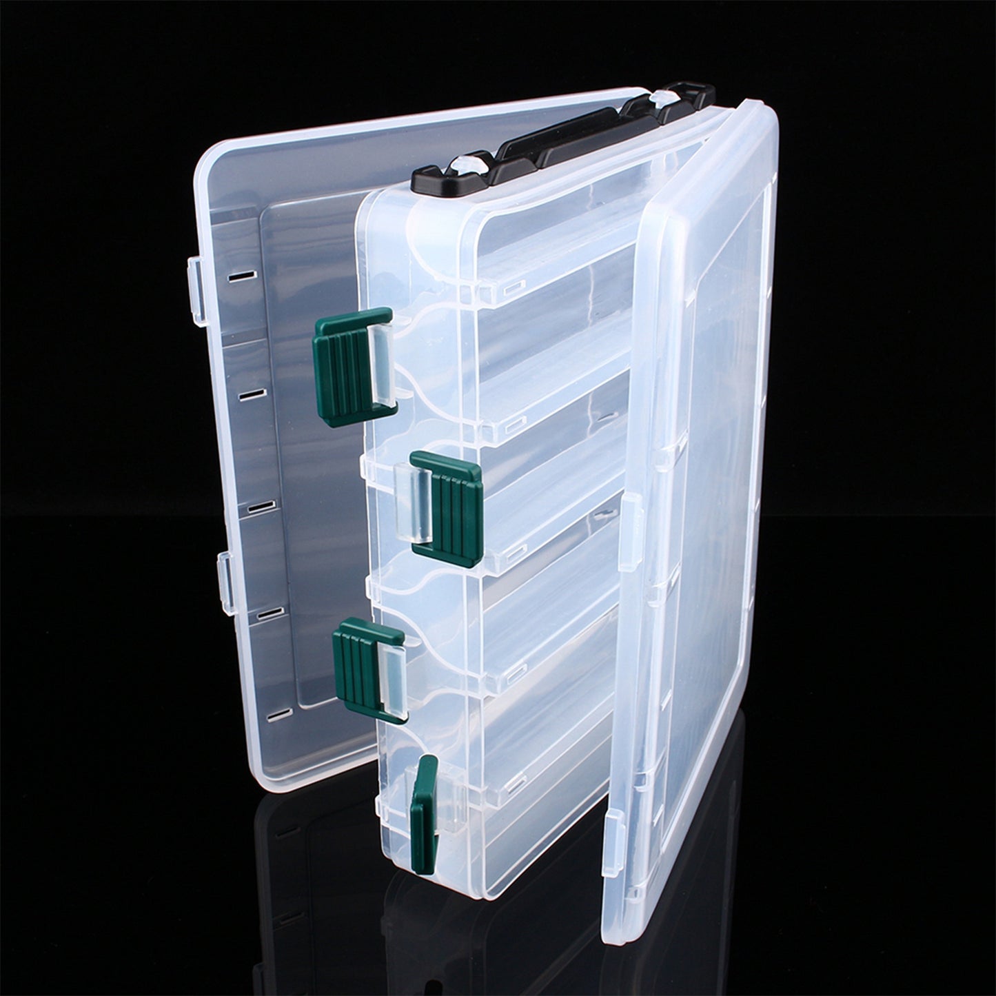 12 Compartments Fishing Case Lure Box Tackle Two Sided Storage Plastic Large