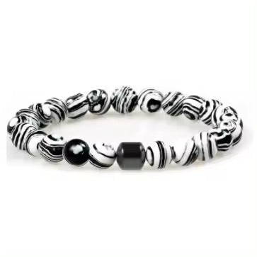 Natural Gemstone Bracelet Vintage Stone Beads Men Women Jewelry