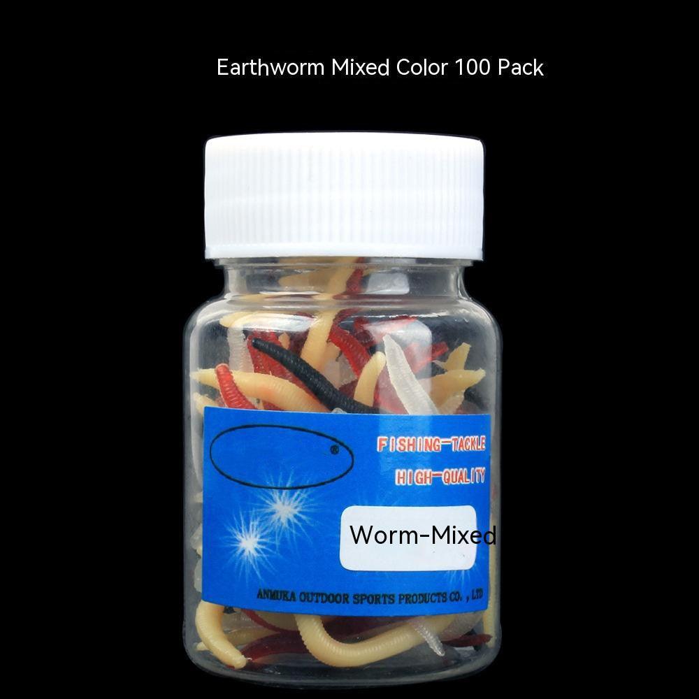 Soft Bait Fake Worm Mealworm Earthworm Red Bottled Bionic Lure