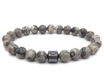 Natural Gemstone Bracelet Vintage Stone Beads Men Women Jewelry