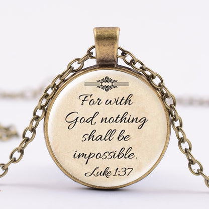 FREE For With God Nothing is Impossible Necklace