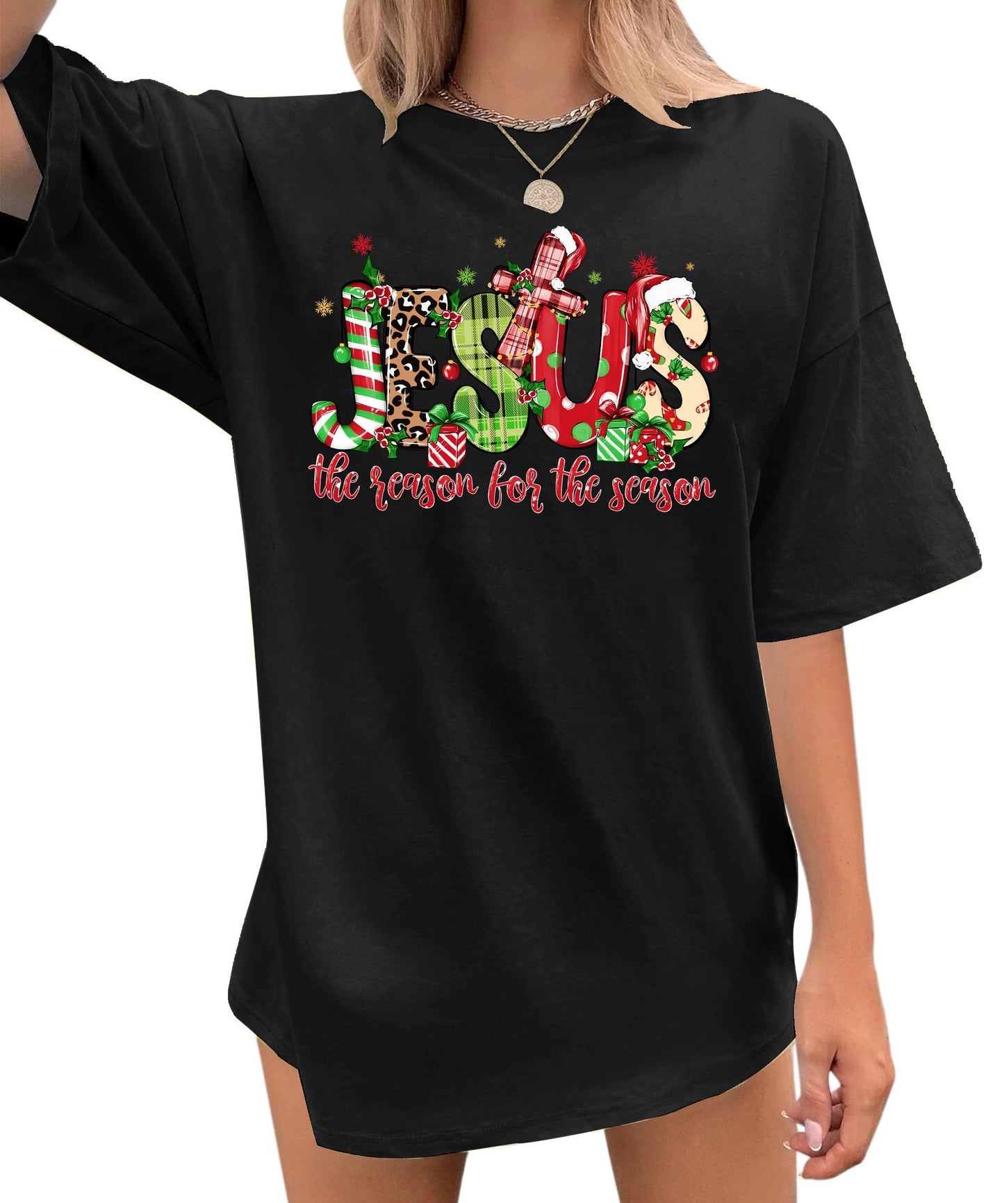 Oversized Tshirts for Women Christian Shirts Faith Over Fear Shirt Short Sleeve Jesus Tees Loose Casual Religious Tops