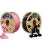 OVERTURE 3D Printer Filament 2kg, PLA Plus Filament and PETG Filament Fit Most FDM 3D Printers, 1kg per Spool, Pack of 2, PLA Plus Pink+PETG Black