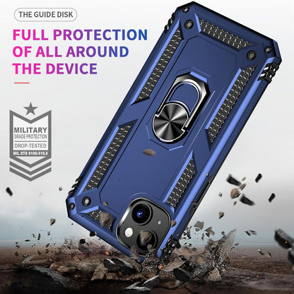 Yiakeng for iPhone 15 Case: iPhone 15 Phone Case with HD Screen Protector - Military Grade Protective Cases with Ring for iPhone 15(Blue)