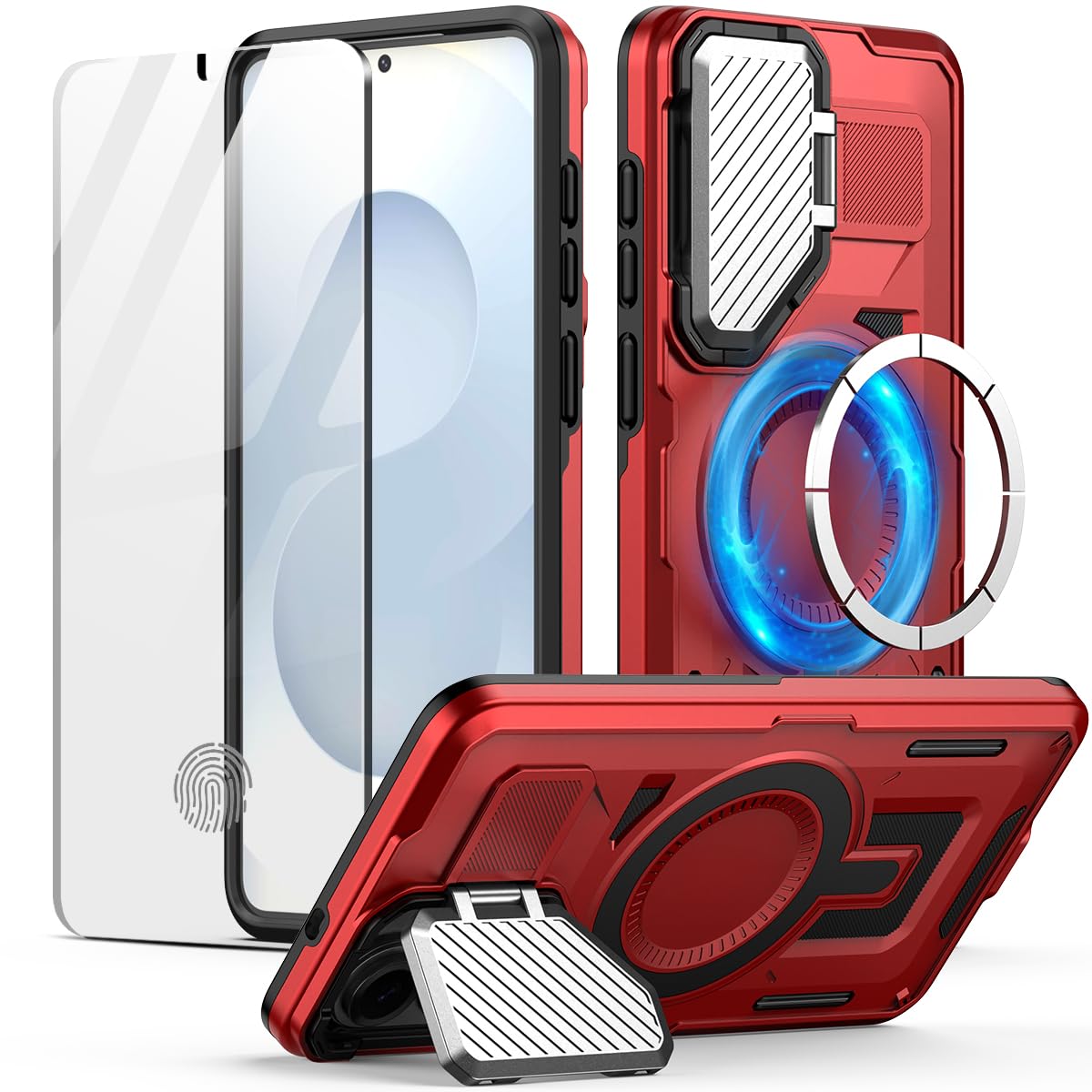 MMHUO for Samsung S25 Edge Case with Adjustable Camera Protector & Screen Protector,[Compatible with MagSafe] [Military Grade Protection] Shockproof Phone Case for Samsung Galaxy S25 Edge,Purple