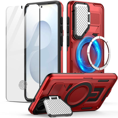 MMHUO for Samsung S25 Edge Case with Adjustable Camera Protector & Screen Protector,[Compatible with MagSafe] [Military Grade Protection] Shockproof Phone Case for Samsung Galaxy S25 Edge,Purple