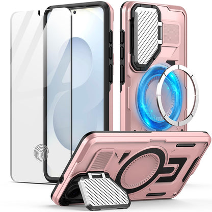 MMHUO for Samsung S25 Edge Case with Adjustable Camera Protector & Screen Protector,[Compatible with MagSafe] [Military Grade Protection] Shockproof Phone Case for Samsung Galaxy S25 Edge,Purple
