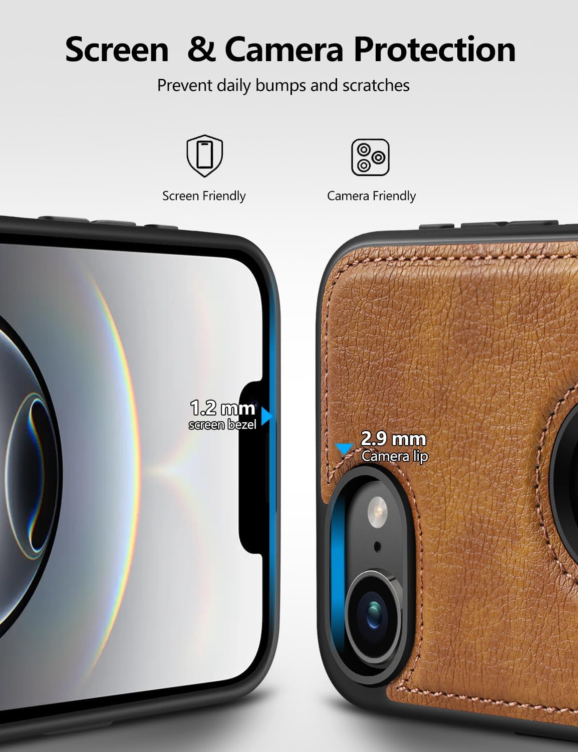 Magnetic for iPhone 16e Leather Case,Built-in Invisible Stand [Compatible with Magsafe] Protective Slim Kickstand Phone Cover Compatible with iPhone 16e (2025) 6.1" (Brown)