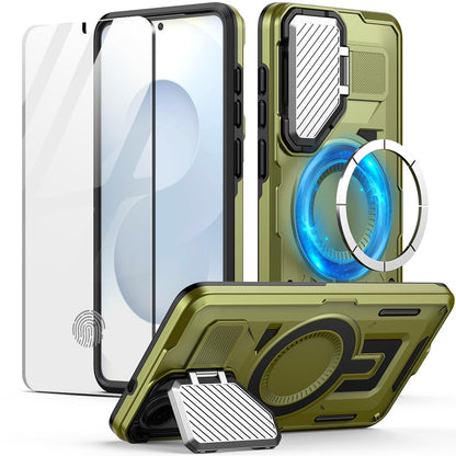 MMHUO for Samsung S25 Edge Case with Adjustable Camera Protector & Screen Protector,[Compatible with MagSafe] [Military Grade Protection] Shockproof Phone Case for Samsung Galaxy S25 Edge,Purple