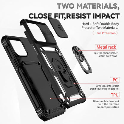 HNHYGETE for iPhone 15 Pro Case with HD Screen Protector: [Military Grade 20ft. Drop Tested] Ring Shockproof Protective Phone Case for - iPhone 15 Pro (Black)
