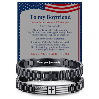 VNOX Personalized Religious Jewelry-Engraved Inspirational Christian Faith Bible Verse Quote Wristbands Elegant Link Bracelet Encouragement Gift,Cassic Watch Band Strap Design