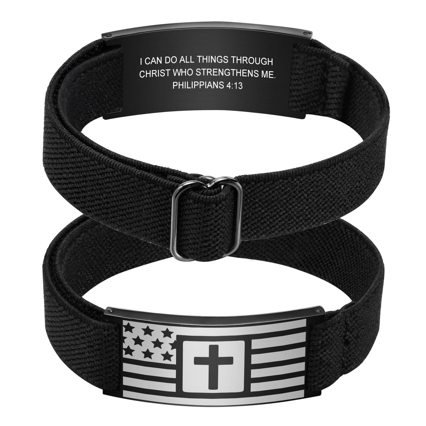 VNOX Personalized Religious Jewelry-Engraved Inspirational Christian Faith Bible Verse Quote Wristbands Elegant Link Bracelet Encouragement Gift,Cassic Watch Band Strap Design
