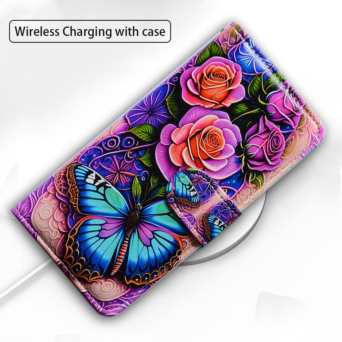 Case for iPhone 16e,Sunflower Bee Flip Phone Case Wallet Cover with Card Slot Holder Kickstand Case for iPhone 16e