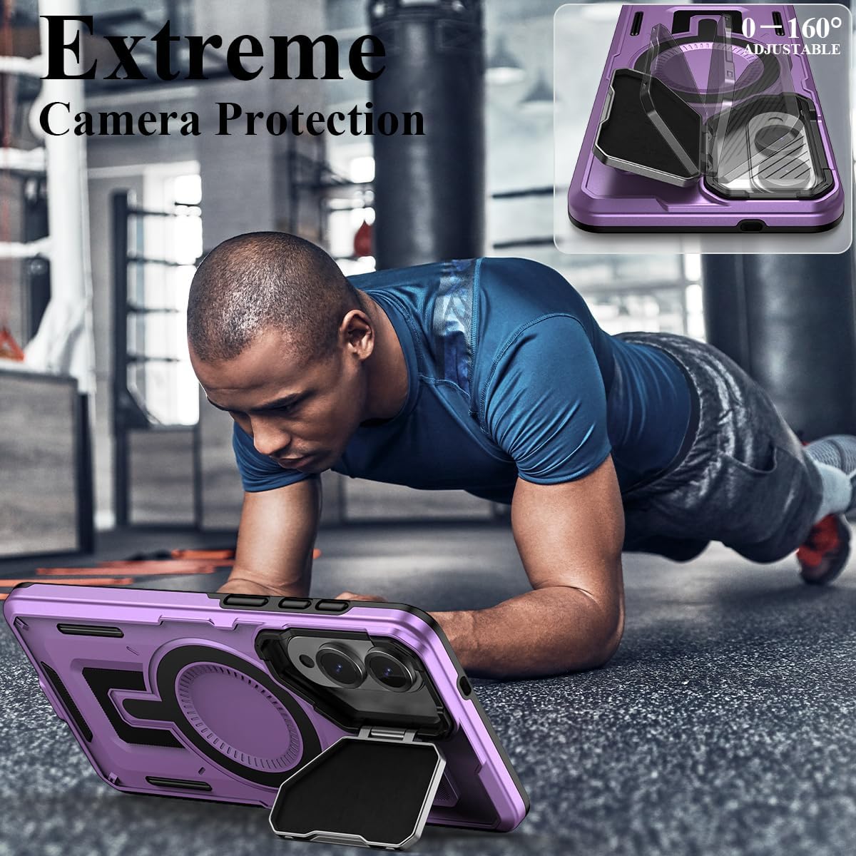 MMHUO for Samsung S25 Edge Case with Adjustable Camera Protector & Screen Protector,[Compatible with MagSafe] [Military Grade Protection] Shockproof Phone Case for Samsung Galaxy S25 Edge,Purple