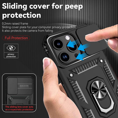 HNHYGETE for iPhone 15 Pro Case with HD Screen Protector: [Military Grade 20ft. Drop Tested] Ring Shockproof Protective Phone Case for - iPhone 15 Pro (Black)