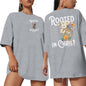 Christian Shirt Women Jesus Oversized Tshirt Rooted in Christ Graphics Tees Tops