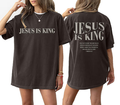 Oversized Tshirts for Women Christian Shirts Faith Over Fear Shirt Short Sleeve Jesus Tees Loose Casual Religious Tops