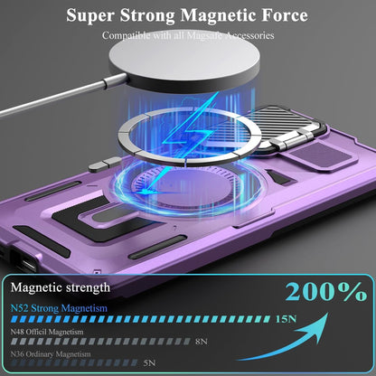MMHUO for Samsung S25 Edge Case with Adjustable Camera Protector & Screen Protector,[Compatible with MagSafe] [Military Grade Protection] Shockproof Phone Case for Samsung Galaxy S25 Edge,Purple
