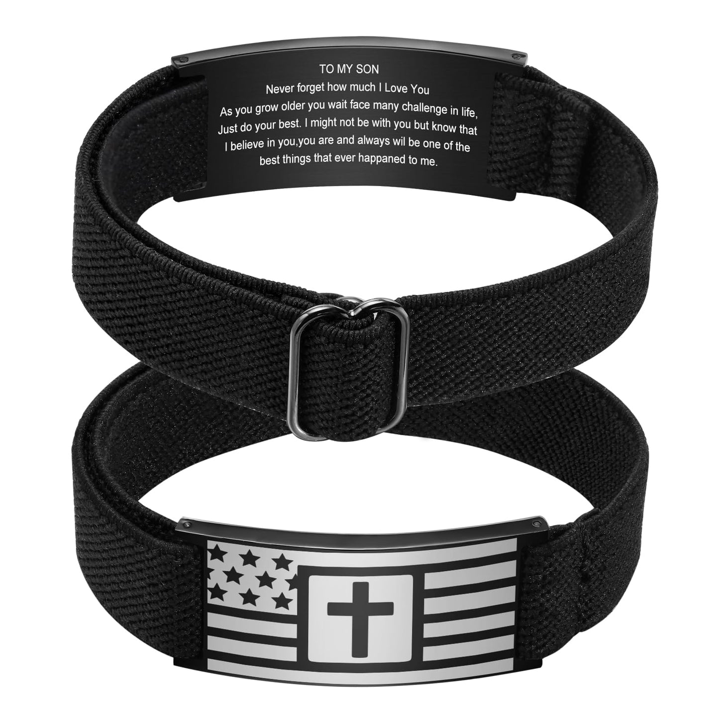 VNOX Personalized Religious Jewelry-Engraved Inspirational Christian Faith Bible Verse Quote Wristbands Elegant Link Bracelet Encouragement Gift,Cassic Watch Band Strap Design