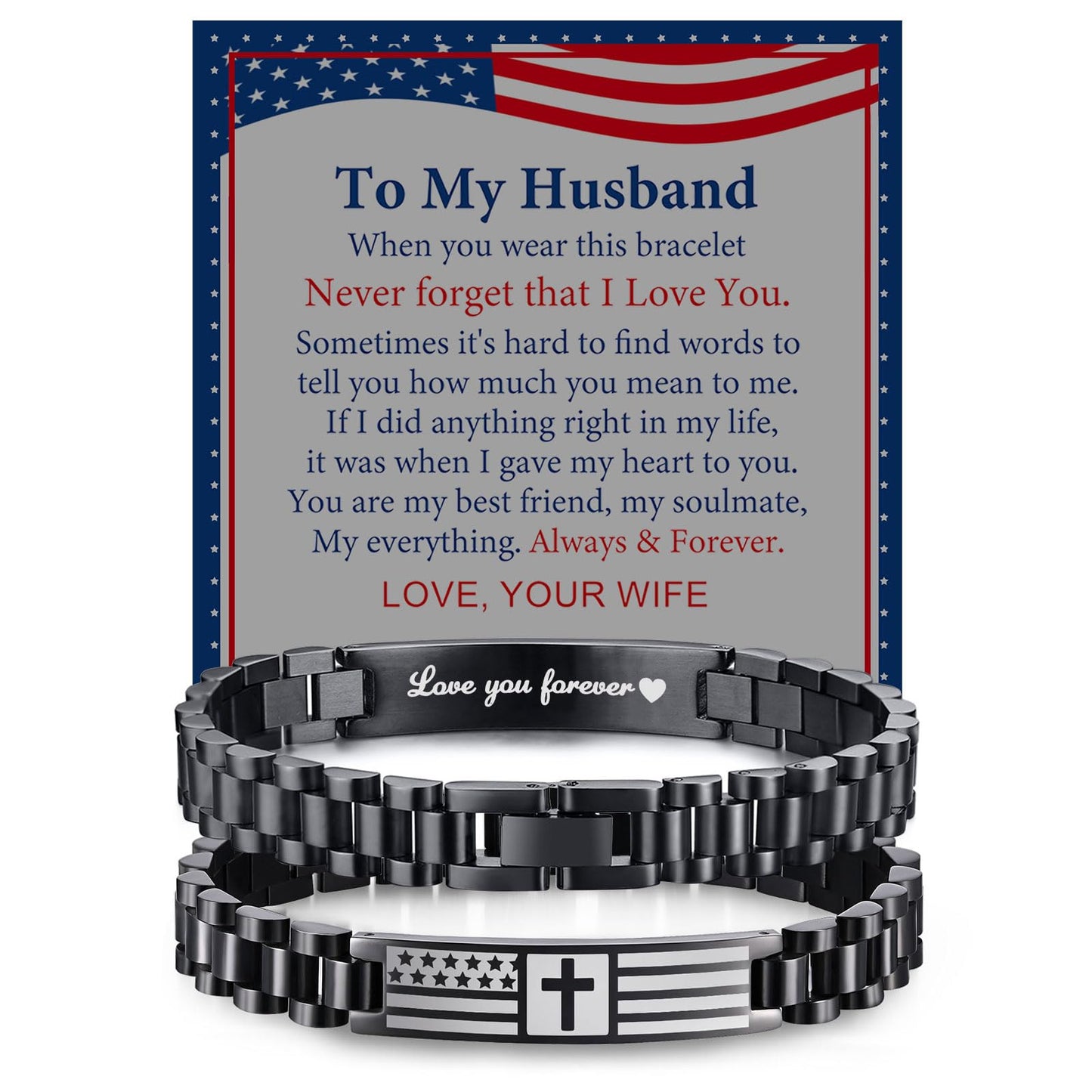 VNOX Personalized Religious Jewelry-Engraved Inspirational Christian Faith Bible Verse Quote Wristbands Elegant Link Bracelet Encouragement Gift,Cassic Watch Band Strap Design
