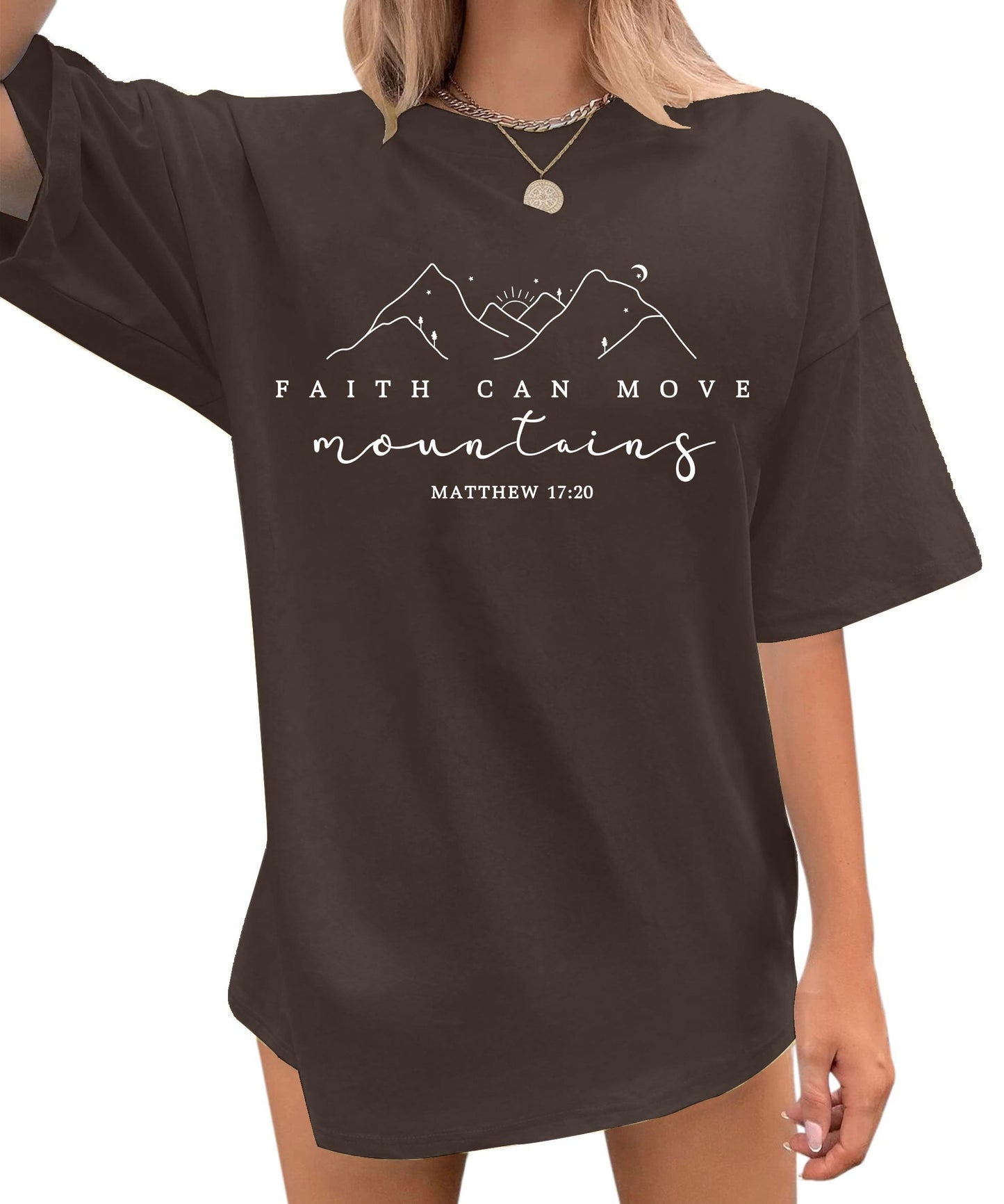 Oversized Tshirts for Women Christian Shirts Faith Over Fear Shirt Short Sleeve Jesus Tees Loose Casual Religious Tops